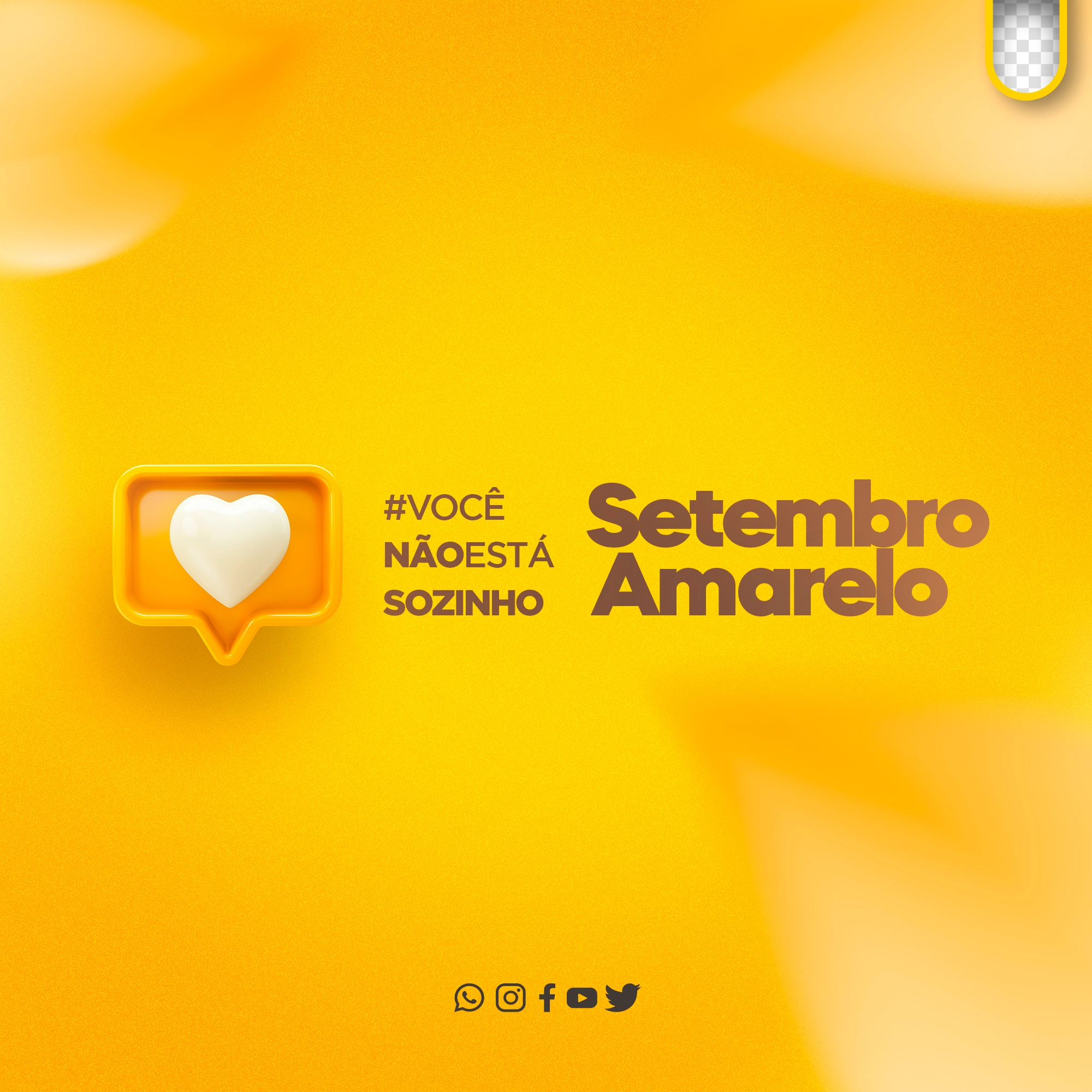 the image shows how yellow color scheme can be effective for social media templates and posts to grab attention of the audience.the image has a yellow colored background with text and social media icons on it. photoshoped yellow color social media template